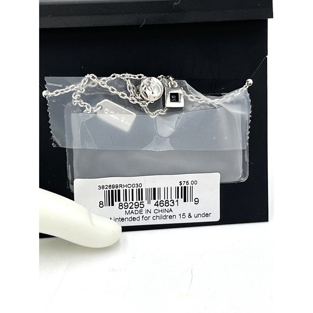 COACH Chubby‎ C Logo Crystal Charm Signature Women’s Slider Bolo Bracelet New - Picture 4 of 8